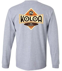 Koloa Vintage Diamond Long Sleeve T-Shirt -Infinite Trendy Ath Heather Back 50499.1637615299