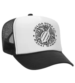 Koloa Honu Turtle Foam Trucker Hat -Infinite Trendy BLACK WHITE BLACK 28995.1710367824
