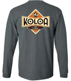 Koloa Vintage Diamond Long Sleeve T-Shirt -Infinite Trendy Dark Heather Back 77911.1637615311