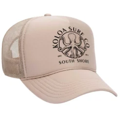 Koloa South Shore Octopus Foam Trucker Hat -Infinite Trendy Khaki 65593.1697581912