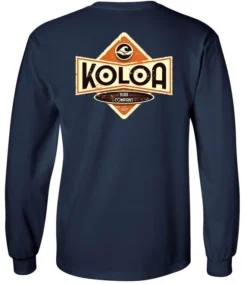 Koloa Vintage Diamond Long Sleeve T-Shirt -Infinite Trendy Navy Back 43466.1637615316