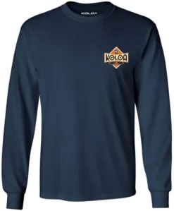 Koloa Vintage Diamond Long Sleeve T-Shirt -Infinite Trendy Navy Front 71179.1637615313