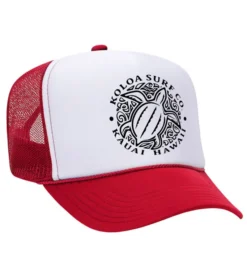 Koloa Honu Turtle Foam Trucker Hat -Infinite Trendy RED WHITE RED 31373.1710367825