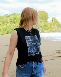 Koloa Boho Palm Crop Muscle Tank